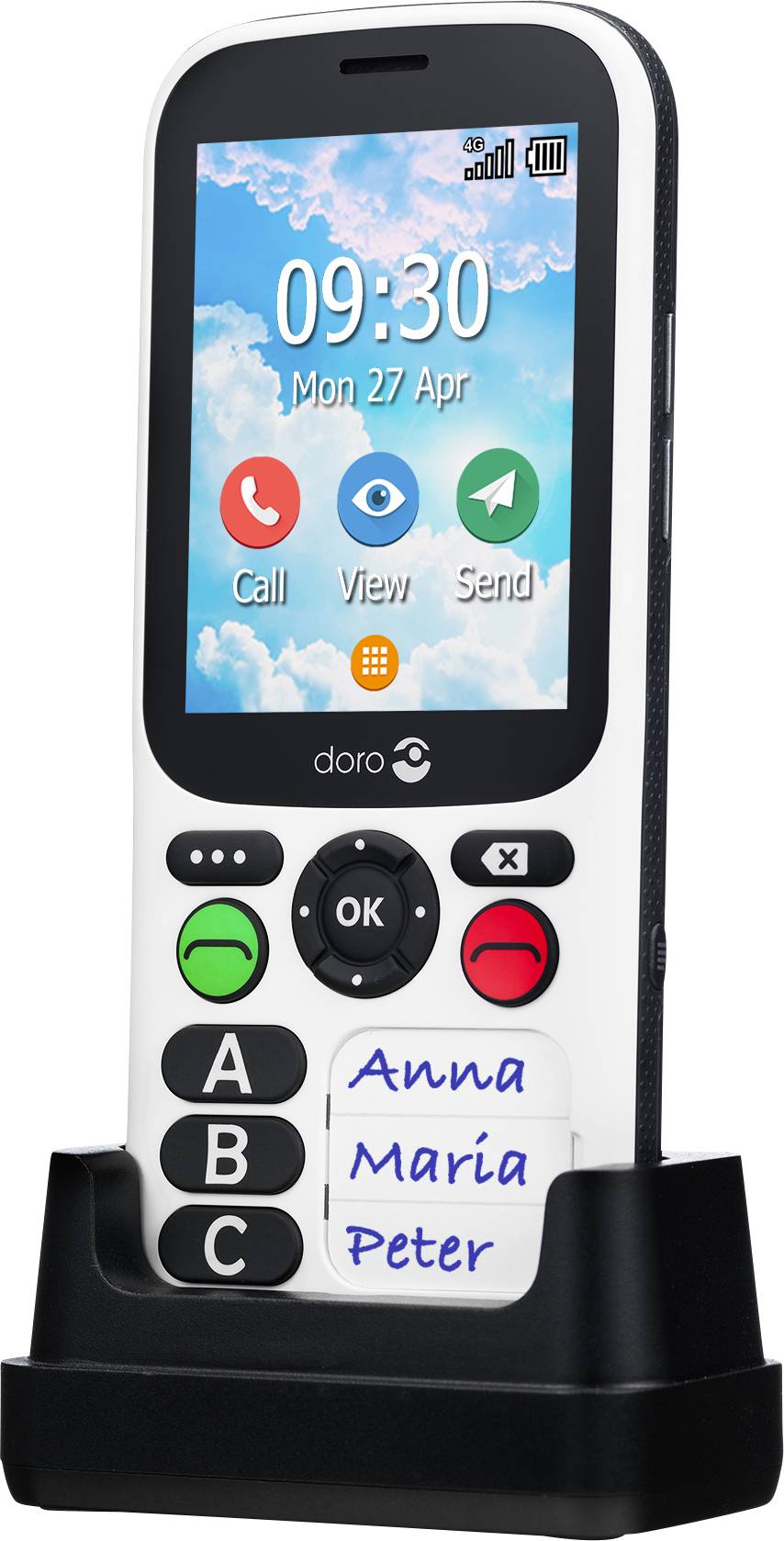 doro 780X IUP Senioren-Handy IP54, SOS Taste Schwarz, Weiß