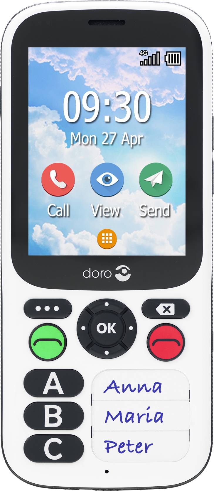 doro 780X IUP Senioren-Handy IP54, SOS Taste Schwarz, Weiß