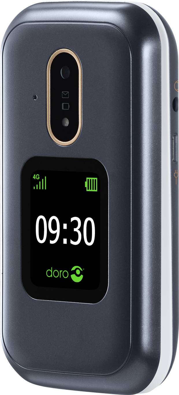 Primo by DORO 7080 Senioren-Klapp-Handy SOS Taste Graphit, Weiß