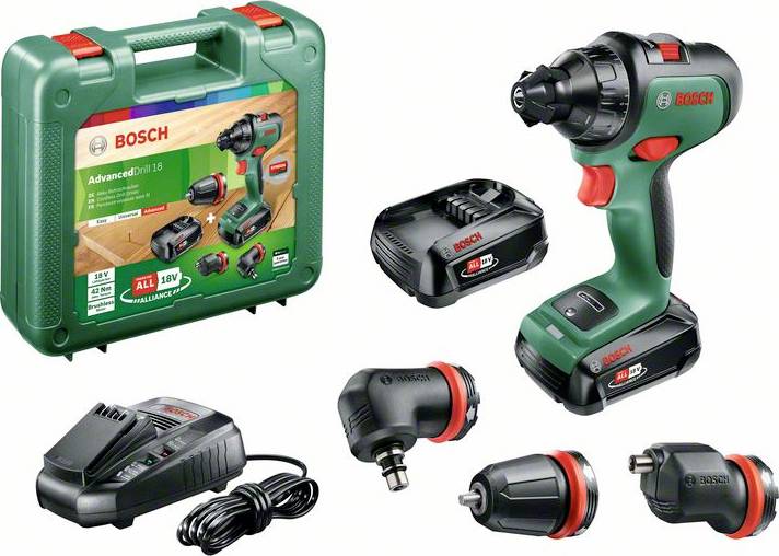 Bosch Home and Garden AdvancedDrill 18 2-Gang-Akku-Bohrschrauber 18V inkl. 2. Akku, inkl. Koffer, inkl. Ladegerät