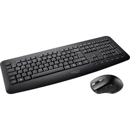 Sygonix Connect SC-KMC-300 Radio Keyboard and mouse set Numeric keypad German, QWERTZ Black