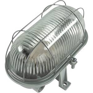 REV Ovalleuchte Kunstst.LED 7W gr Feuchtraumleuchte LED E27 7W Warmweiß Grau