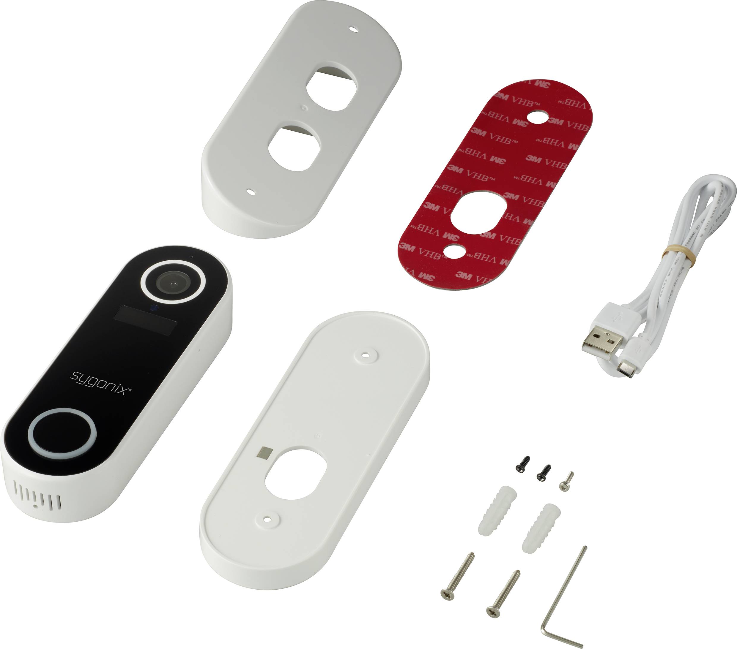 Sygonix SY-DB 500 IP-Video-Türsprechanlage WLAN Außeneinheit Weiß, Schwarz