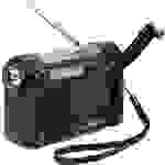 Renkforce RF-CR-200 Portable radio FM, AM, SW rechargeable, Solar panel, Crank, Alarm clock, Torch Black