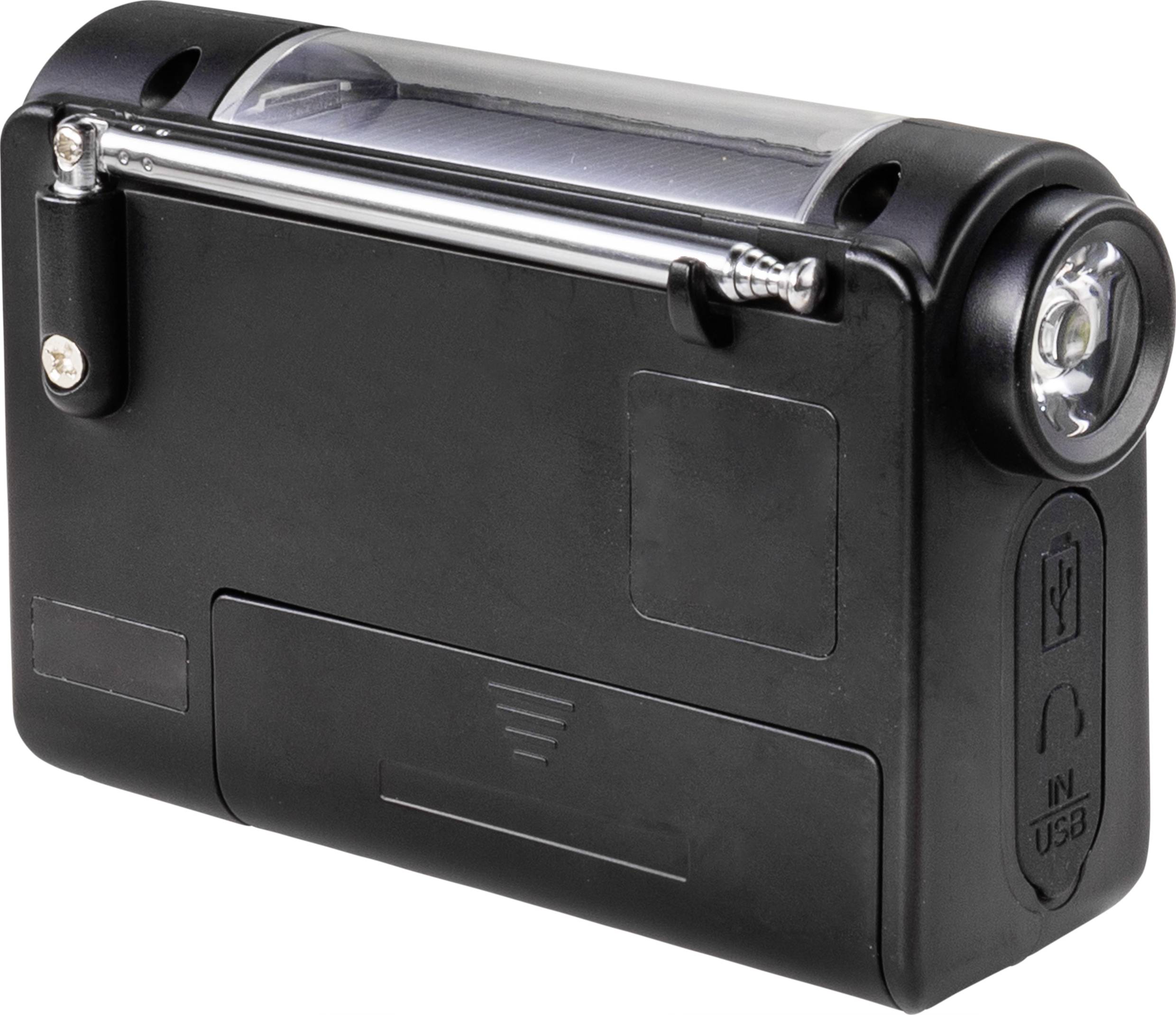 Renkforce RF-CR-200 Kofferradio UKW, MW, KW Notfallradio wiederaufladbar, Solarpanel, Handkurbel, Weckfunktion, Taschenlampe