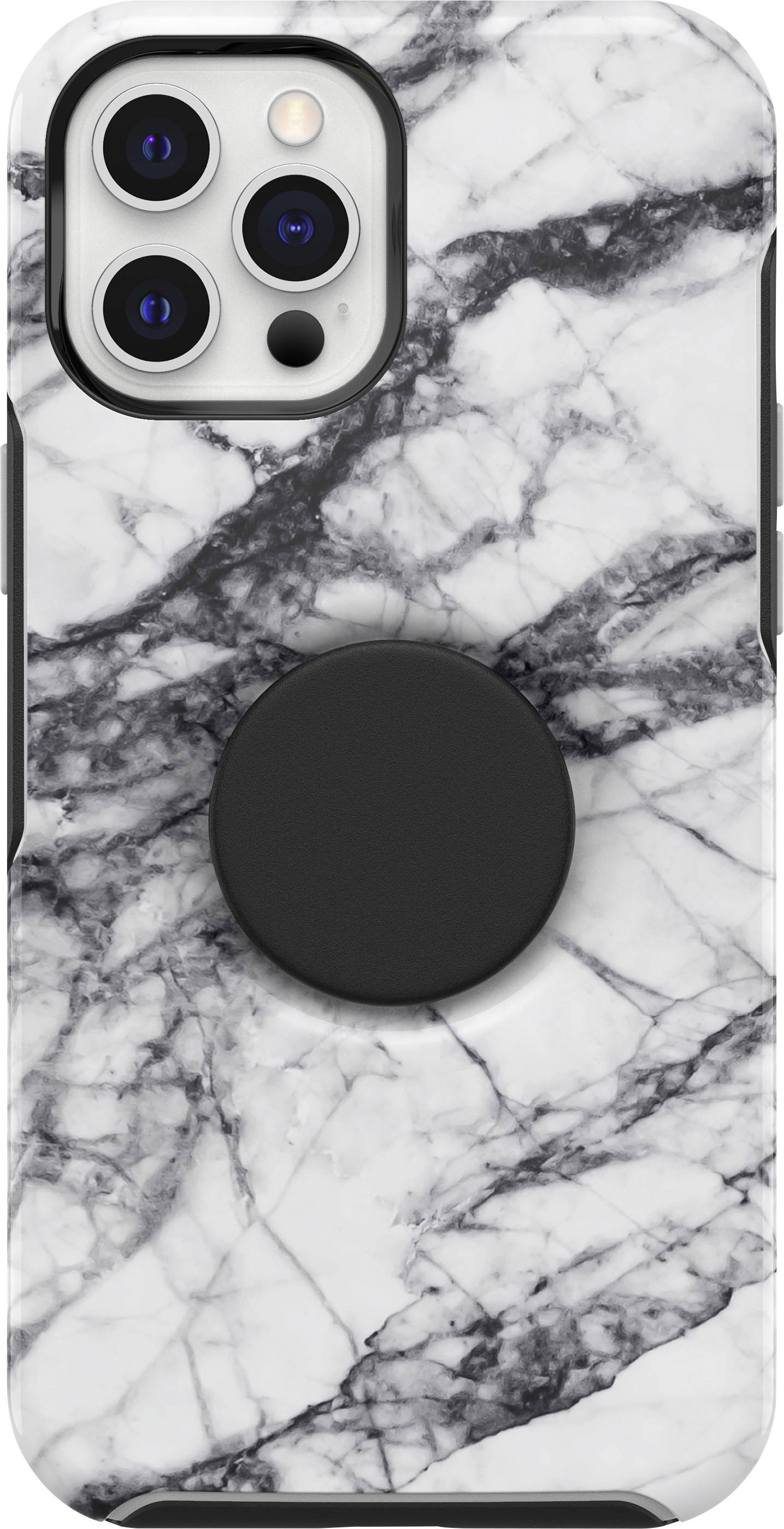 Otterbox Pop Symmetry Backcover Apple iPhone 12 Pro Max Weiß-Schwarz Induktives Laden, Staubdicht, Stoßfest