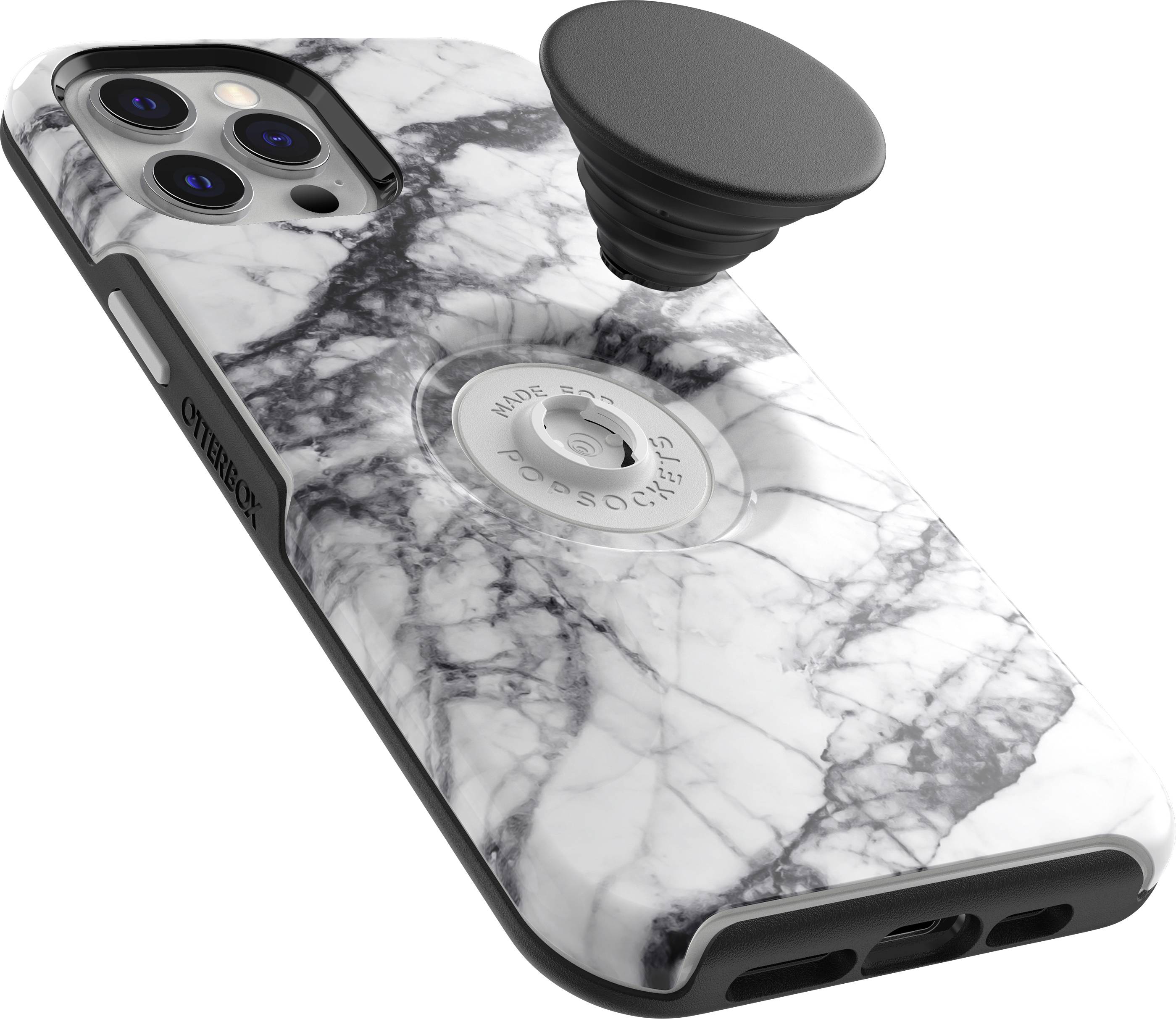 Otterbox Pop Symmetry Backcover Apple iPhone 12 Pro Max Weiß-Schwarz Induktives Laden, Staubdicht, Stoßfest