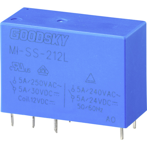 GoodSky MI-SS-212L Printrelais 12 V/DC 5 A 2 Wechsler 1 St. Tube