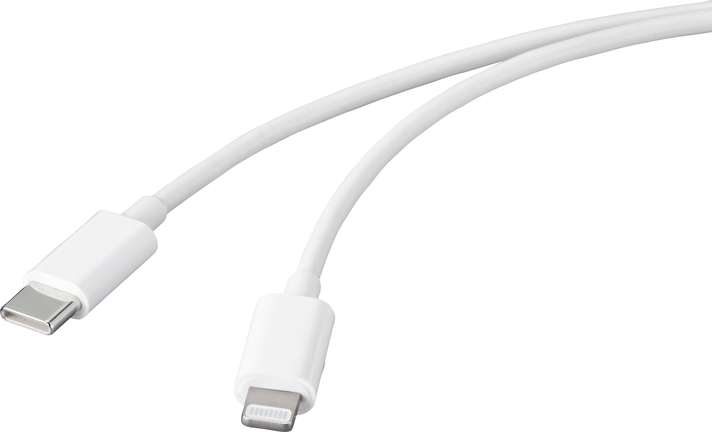 Basetech USB-Kabel USB 2.0 USB-C® Stecker, Apple Lightning Stecker 2.00 m Weiß BT-2347612