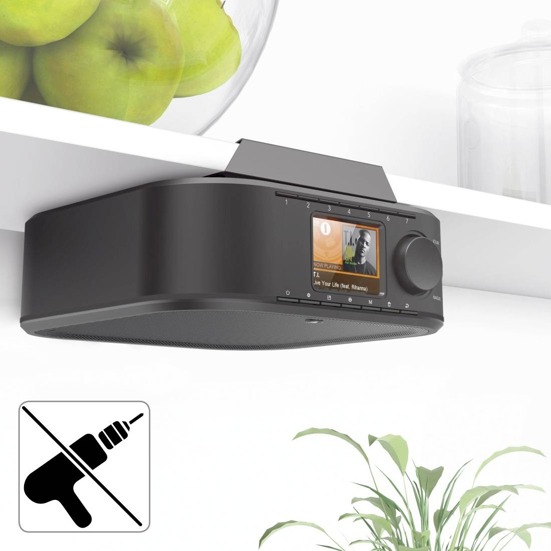 Hama DIR355BT Internet Unterbauradio Internet, DAB+ Bluetooth®, WLAN, Internetradio Schwarz