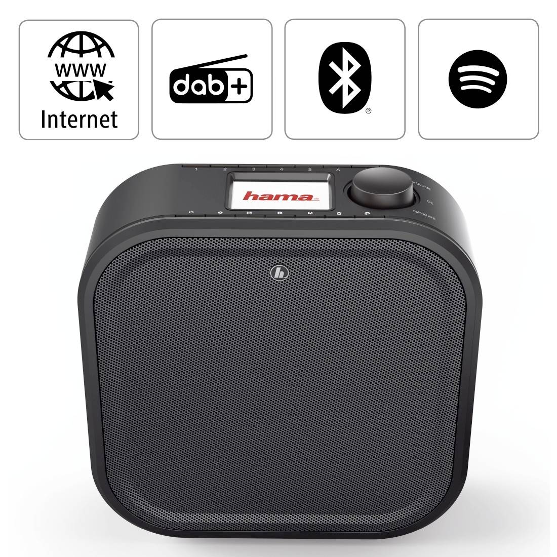 Hama DIR355BT Internet Unterbauradio Internet, DAB+ Bluetooth®, WLAN, Internetradio Schwarz