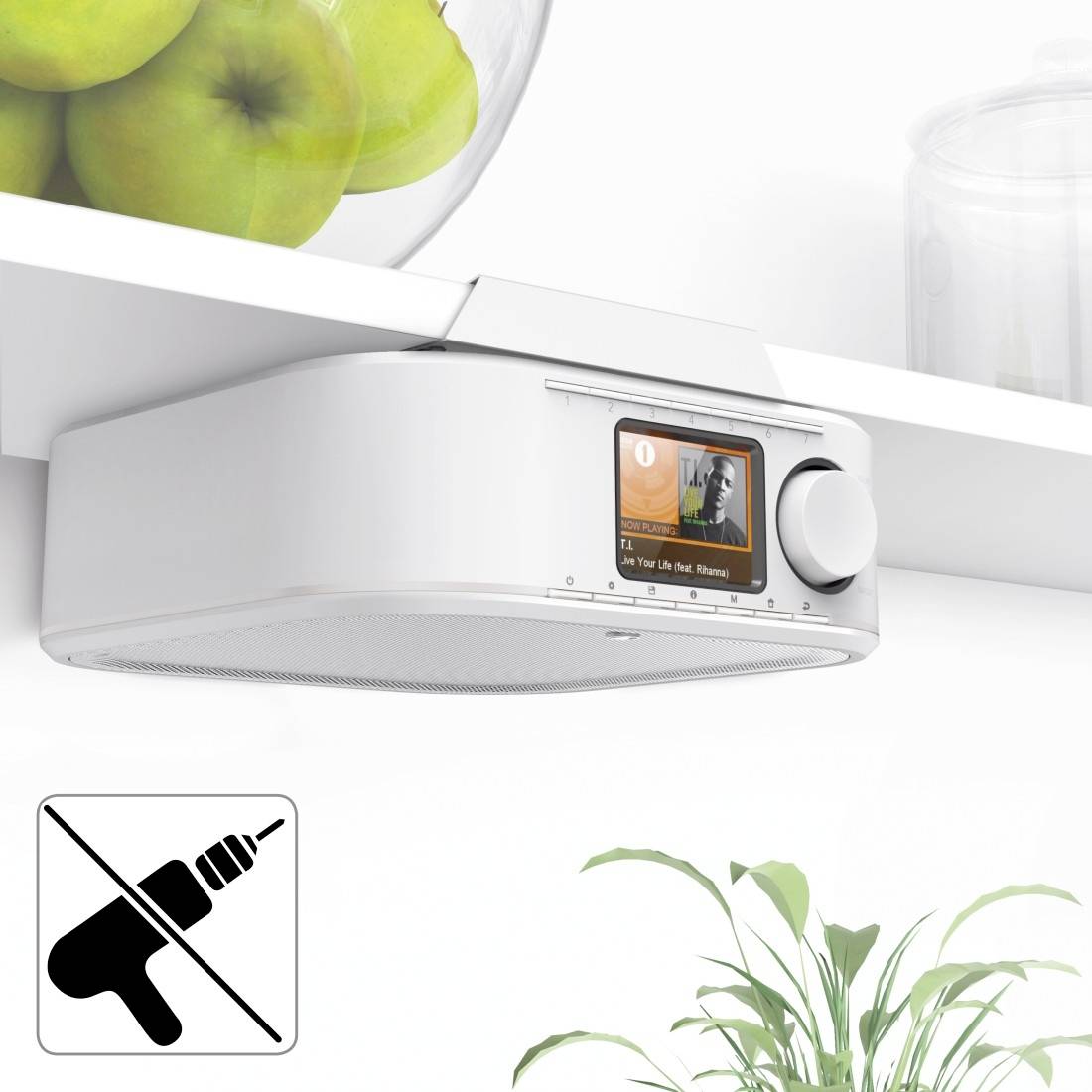 Hama DIR355SBT Internet Unterbauradio Internet, DAB+ Bluetooth®, WLAN, Internetradio Silber