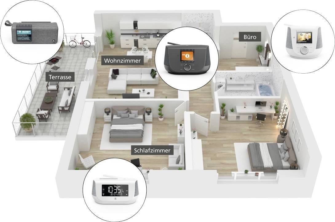 Hama DR200BT Tischradio DAB+, UKW Bluetooth® Grau