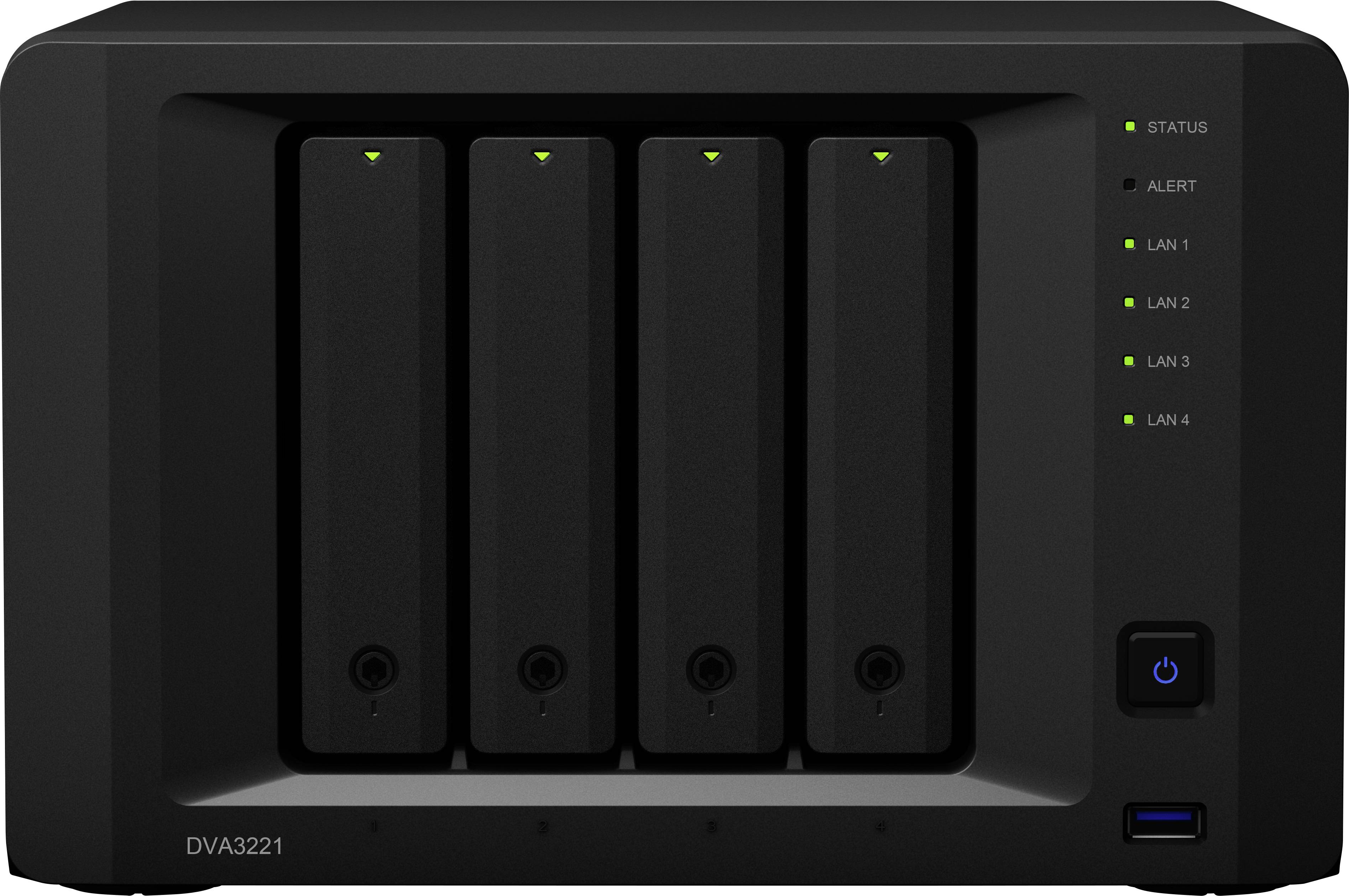 Synology Deep Learning NVR DVA3221 NAS-Server Gehäuse 4 Bay DVA3221