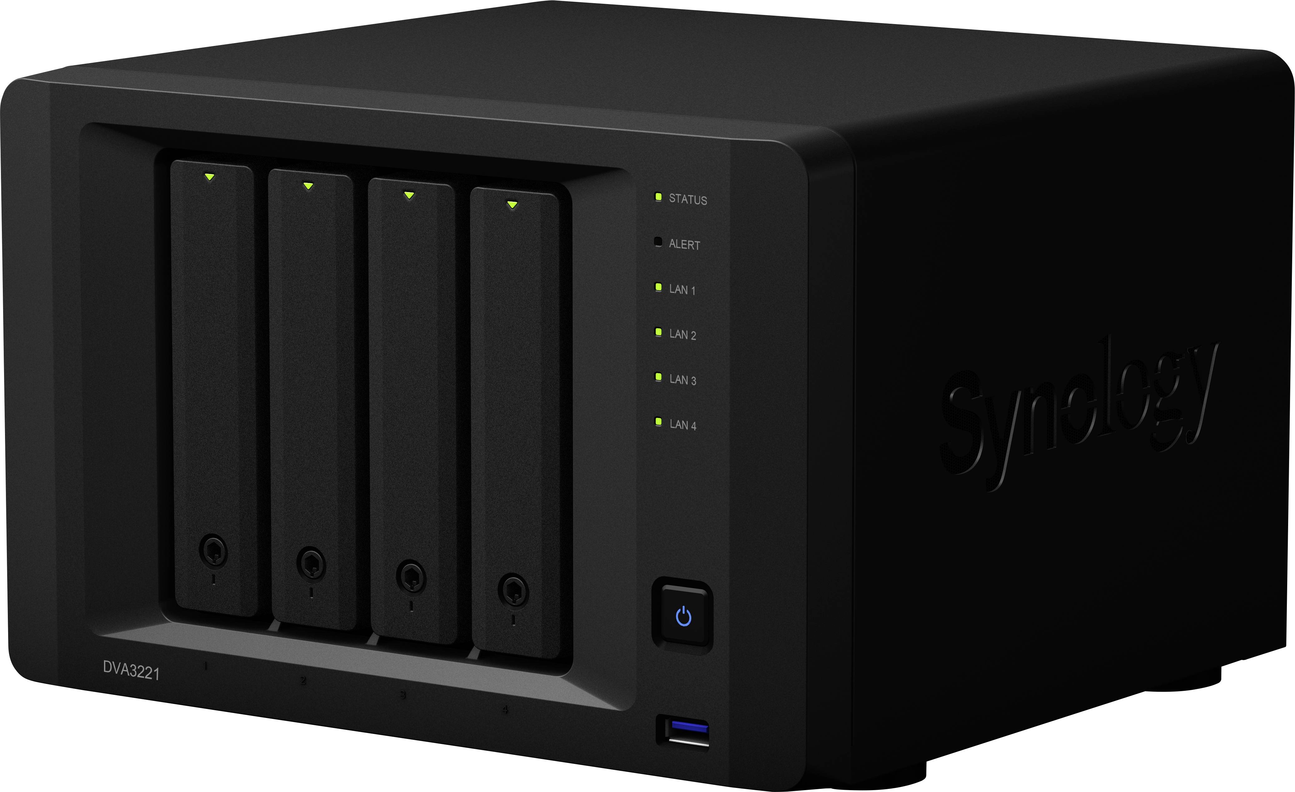 Synology Deep Learning NVR DVA3221 NAS-Server Gehäuse 4 Bay DVA3221