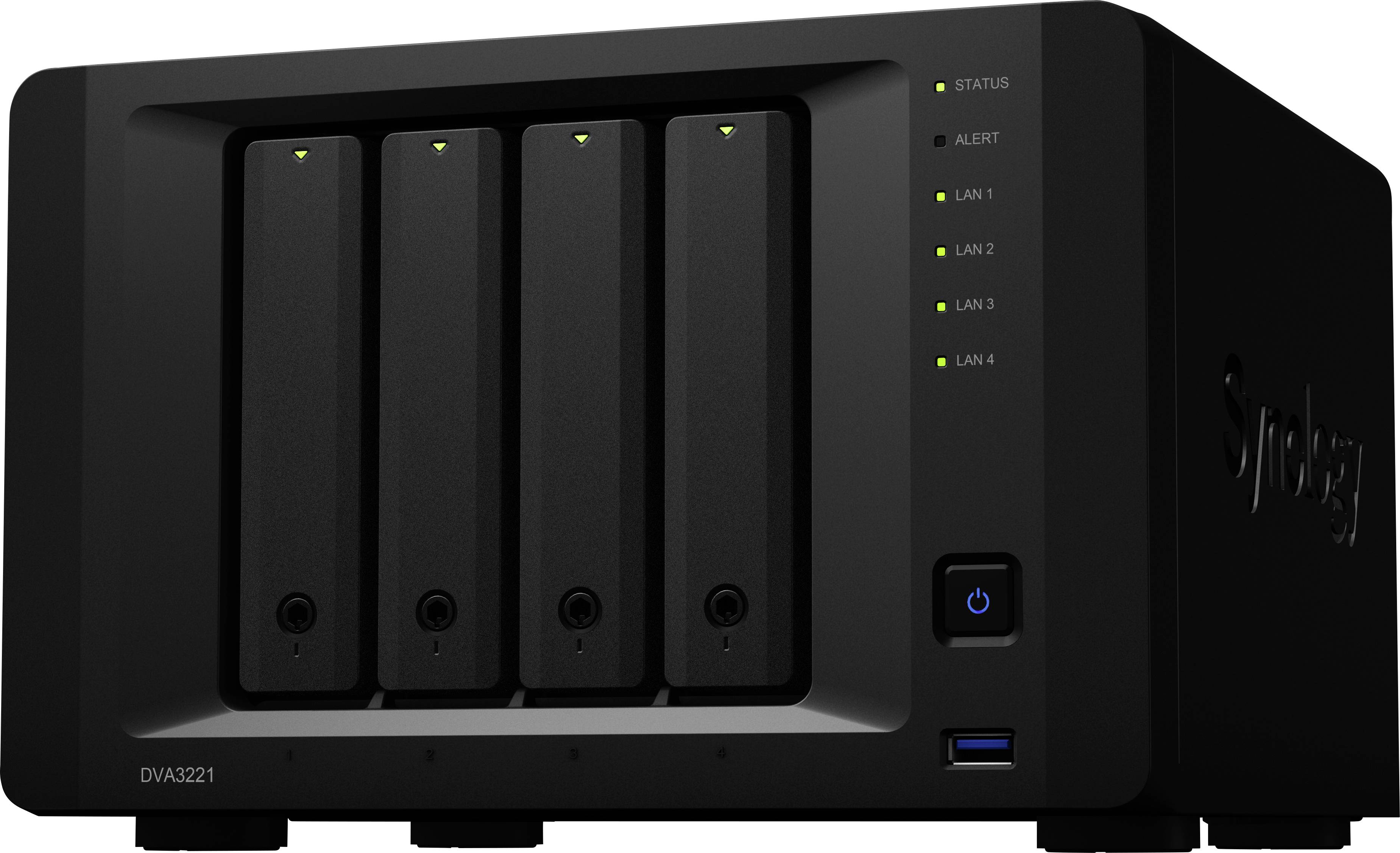 Synology Deep Learning NVR DVA3221 NAS-Server Gehäuse 4 Bay DVA3221
