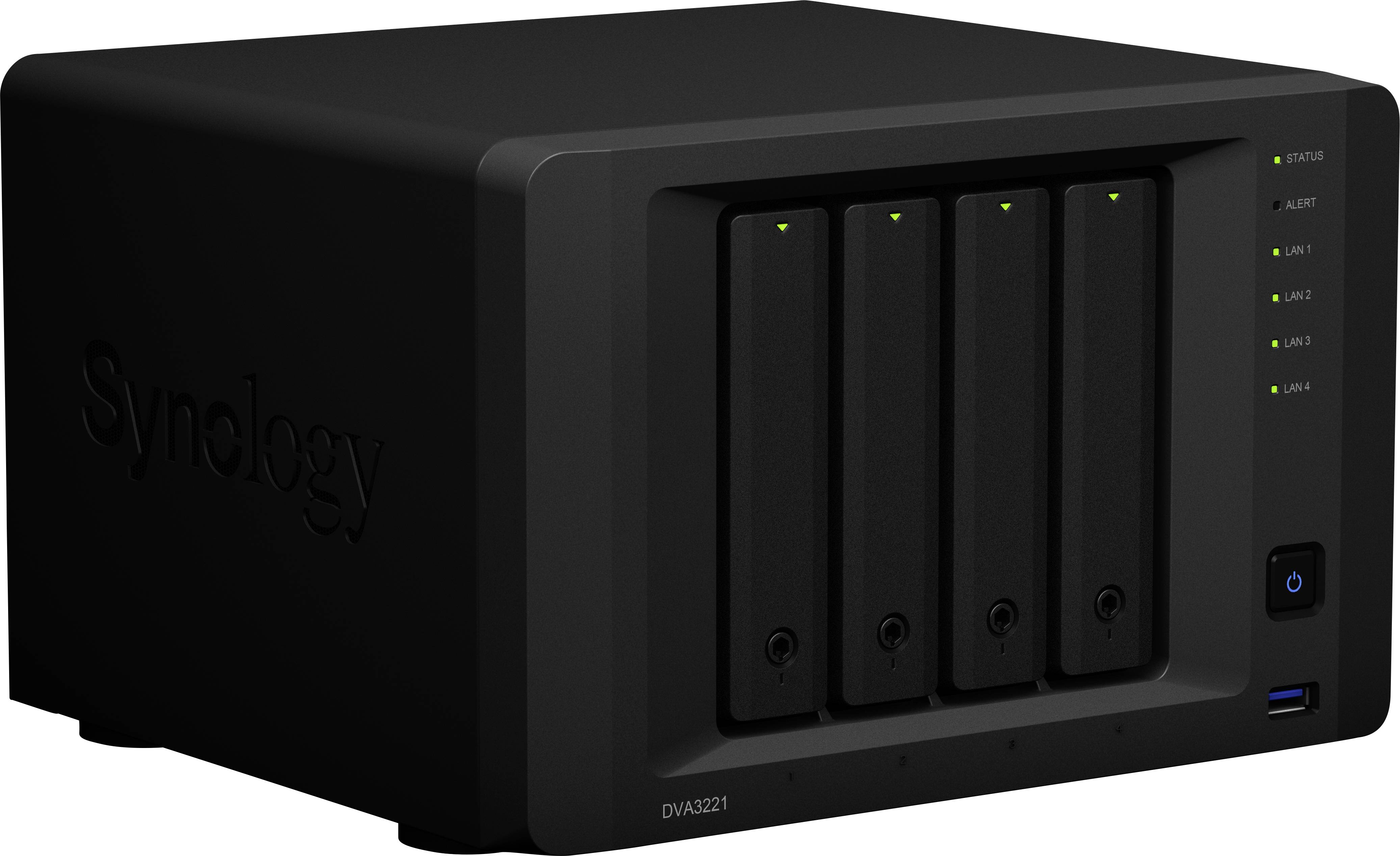 Synology Deep Learning NVR DVA3221 NAS-Server Gehäuse 4 Bay DVA3221