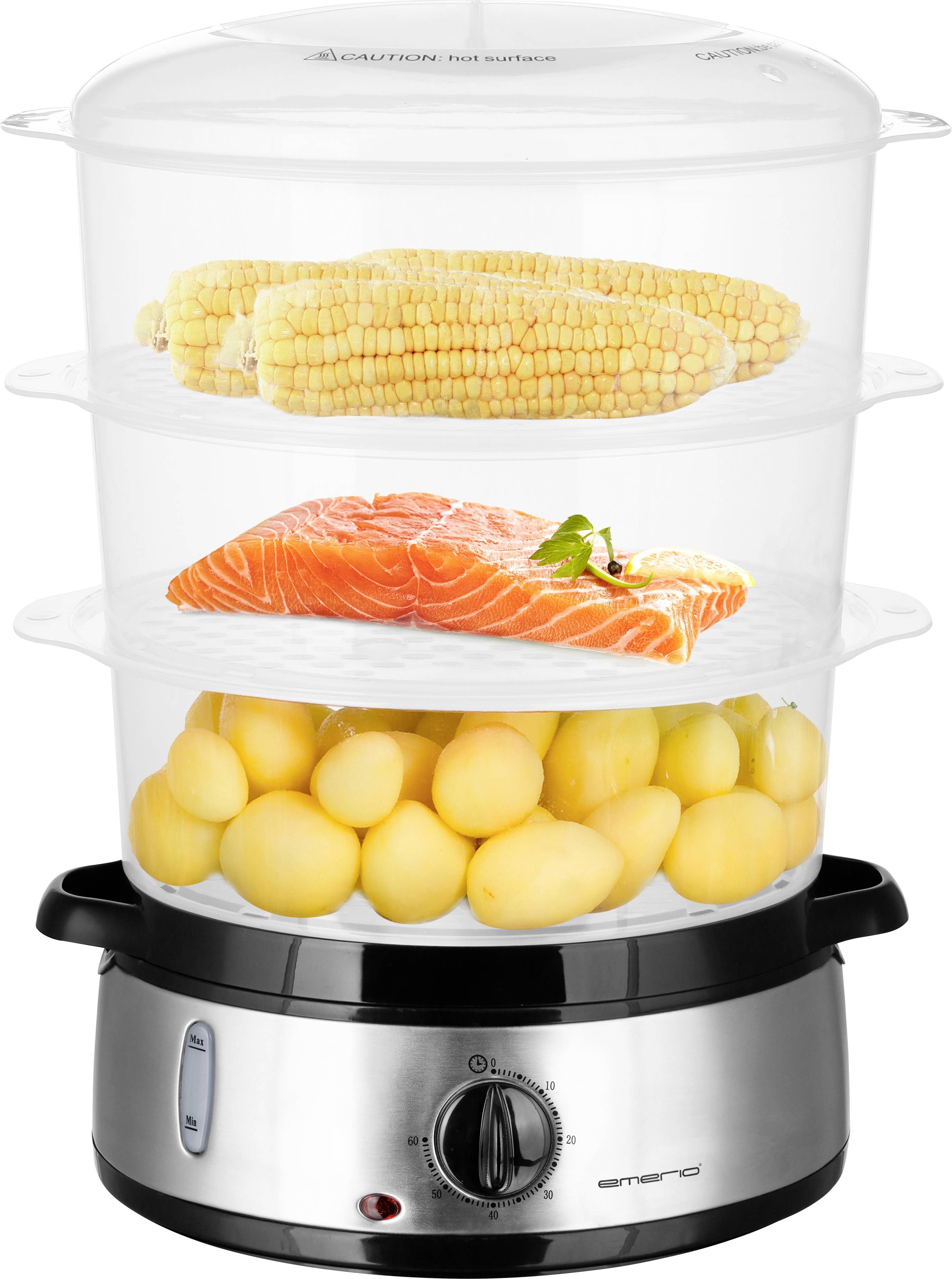 EMERIO STC-110590 Dampfgarer BPA-frei, Timerfunktion Stahl
