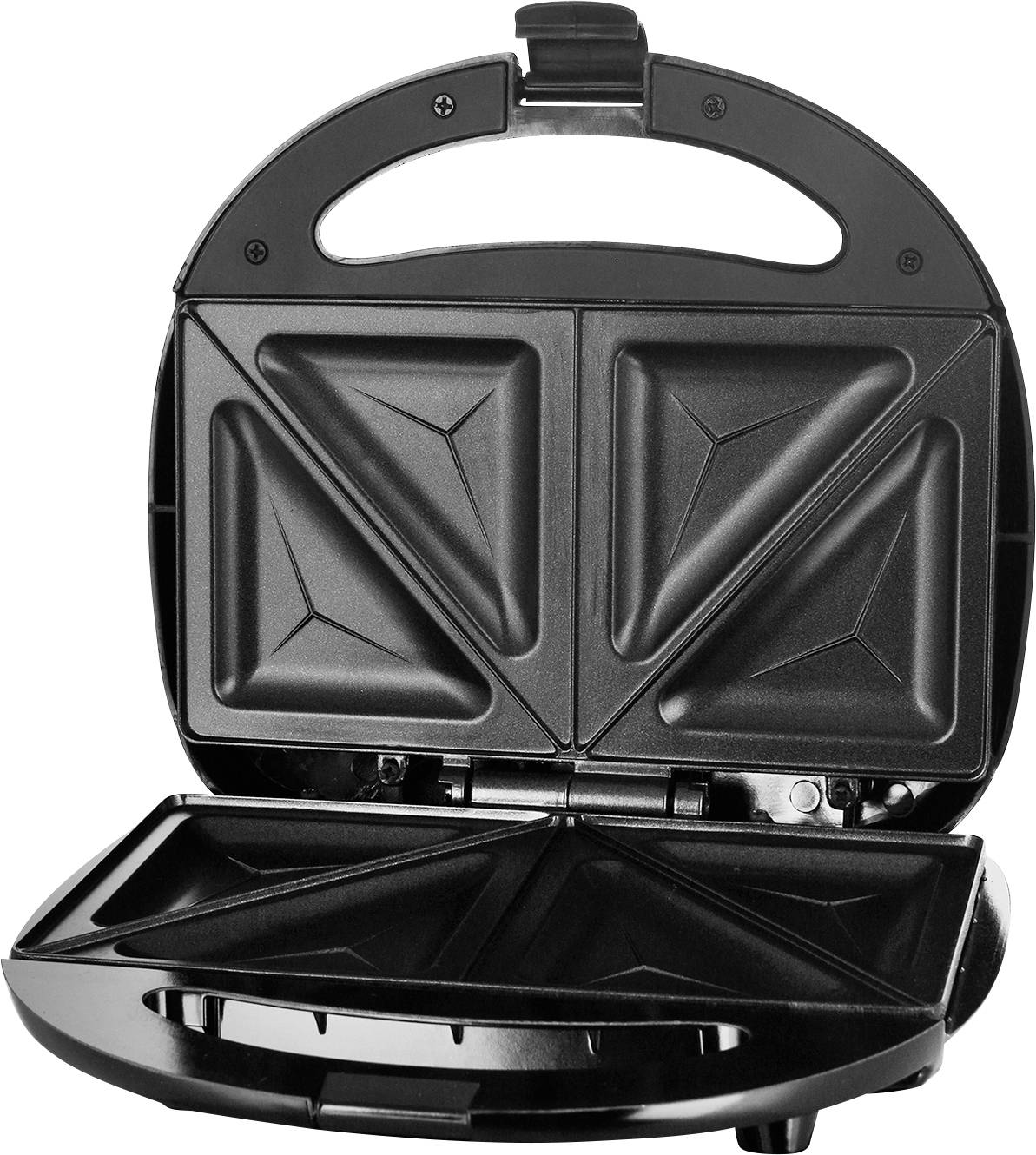 EMERIO ST-120889 Sandwich-Toaster Antihaftbeschichtung, Kontrollleuchte, BPA-frei, klappbar Schwarz
