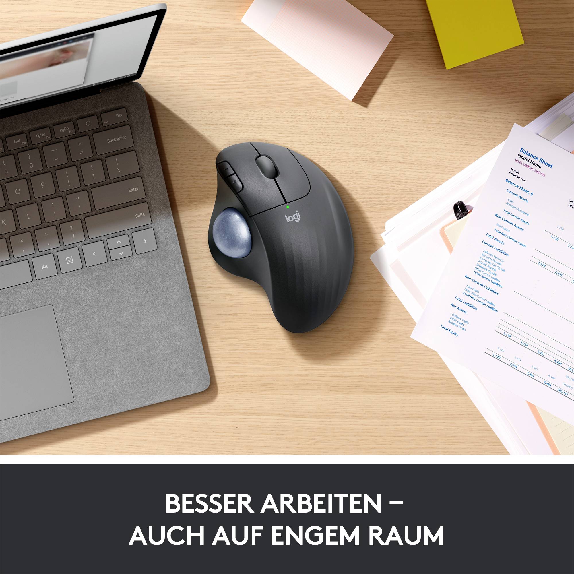Logitech ERGO M575 Trackball Funk Optisch Schwarz 5 Tasten 2000 dpi Ergonomisch