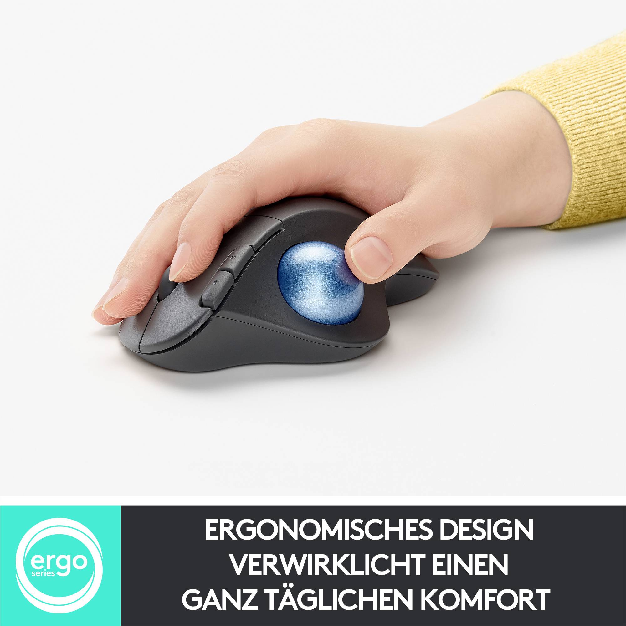 Logitech ERGO M575 Trackball Funk Optisch Schwarz 5 Tasten 2000 dpi Ergonomisch