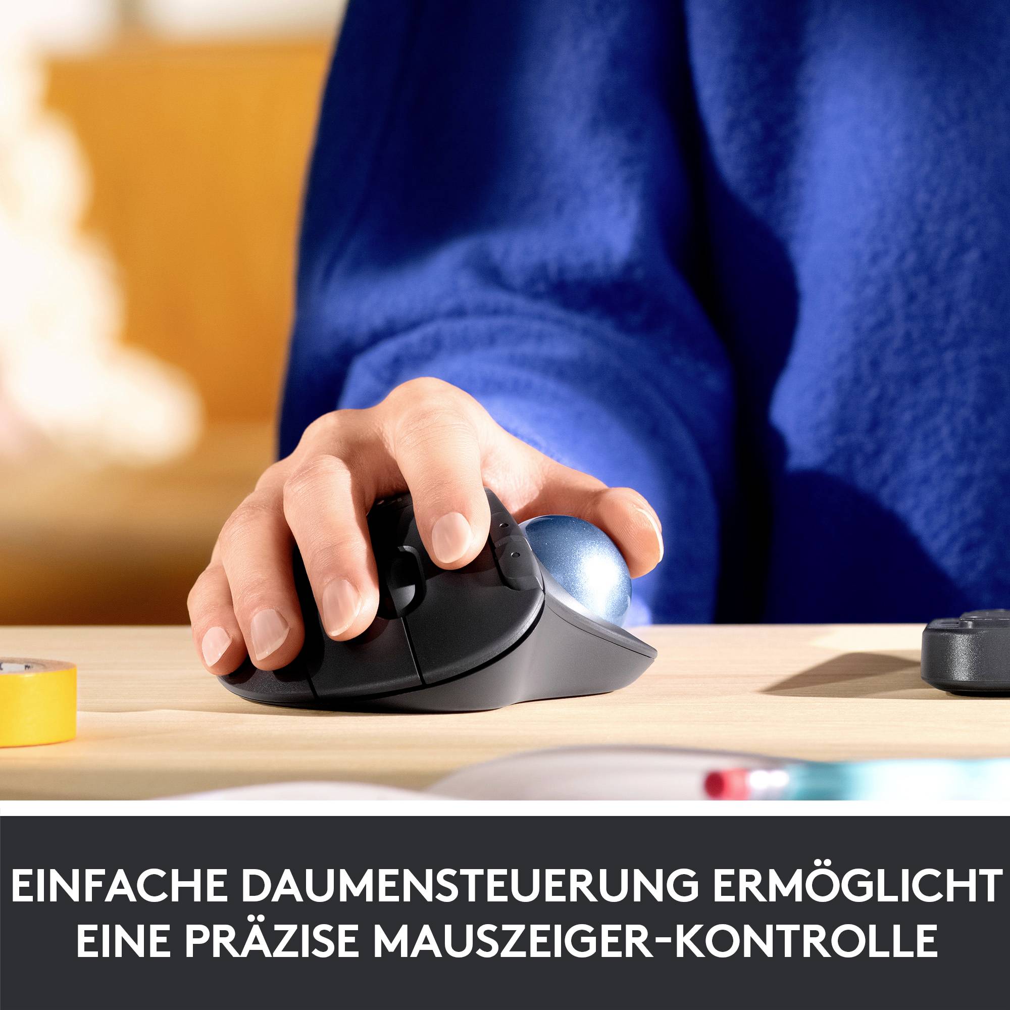 Logitech ERGO M575 Trackball Funk Optisch Weiß 5 Tasten 2000 dpi Ergonomisch