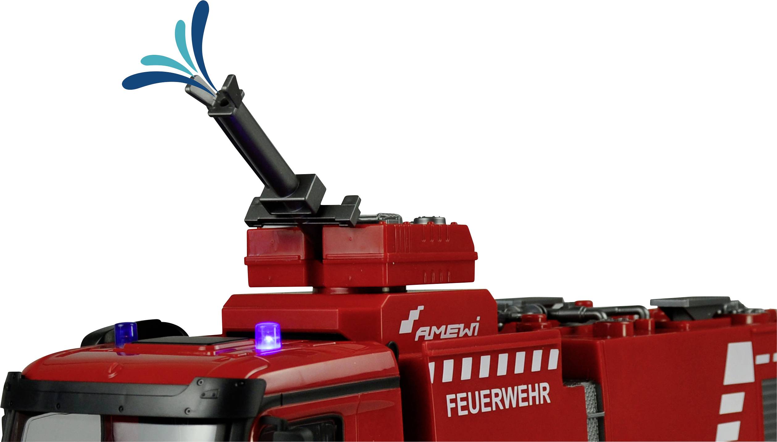 Amewi 22503 Mercedes Benz Feuerwehr-Löschfahrzeug - Lizenzfahrzeug 1:18 RC Modell-LKW 100% RtR inkl. Akku und Ladekabel