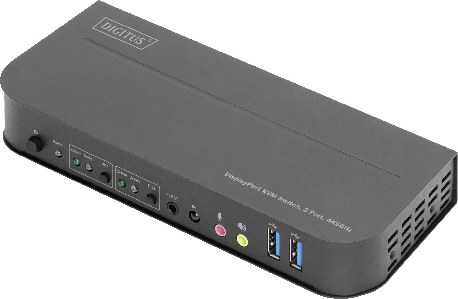 Digitus DS-12850 2+2 Port KVM-Umschalter DisplayPort®, HDMI Fernbedienung, Tastatur 3840 x 2160 Pix