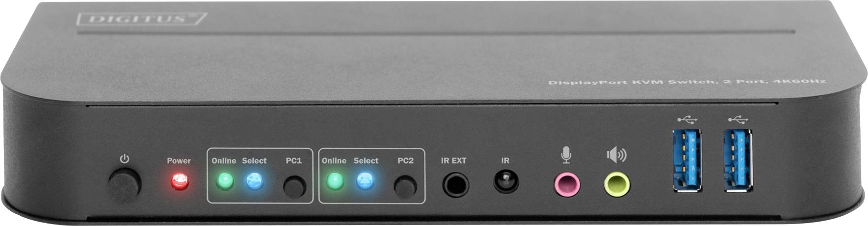 Digitus DS-12850 2+2 Port KVM-Umschalter DisplayPort®, HDMI Fernbedienung, Tastatur 3840 x 2160 Pixel