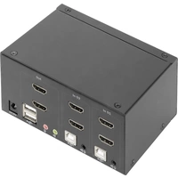 Digitus DS-12860 2+1 Port KVM-Umschalter HDMI Fernbedienung, Tastatur 3840 x 2160 Pixel Digitus DS-12860 2+1 Port KVM-Umschalter HDMI Fernbedienung, Tastatur 3840 x 2160 Pixel