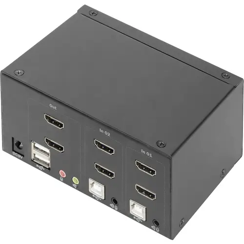 Digitus DS-12860 2+1 Port KVM-Umschalter HDMI Fernbedienung, Tastatur 3840 x 2160 Pixel Digitus DS-12860 2+1 Port KVM-Umschalter HDMI Fernbedienung, Tastatur 3840 x 2160 Pixel