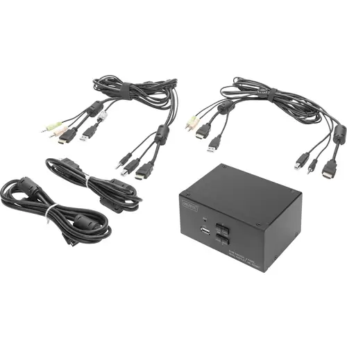 Digitus DS-12860 2+1 Port KVM-Umschalter HDMI Fernbedienung, Tastatur 3840 x 2160 Pixel Digitus DS-12860 2+1 Port KVM-Umschalter HDMI Fernbedienung, Tastatur 3840 x 2160 Pixel