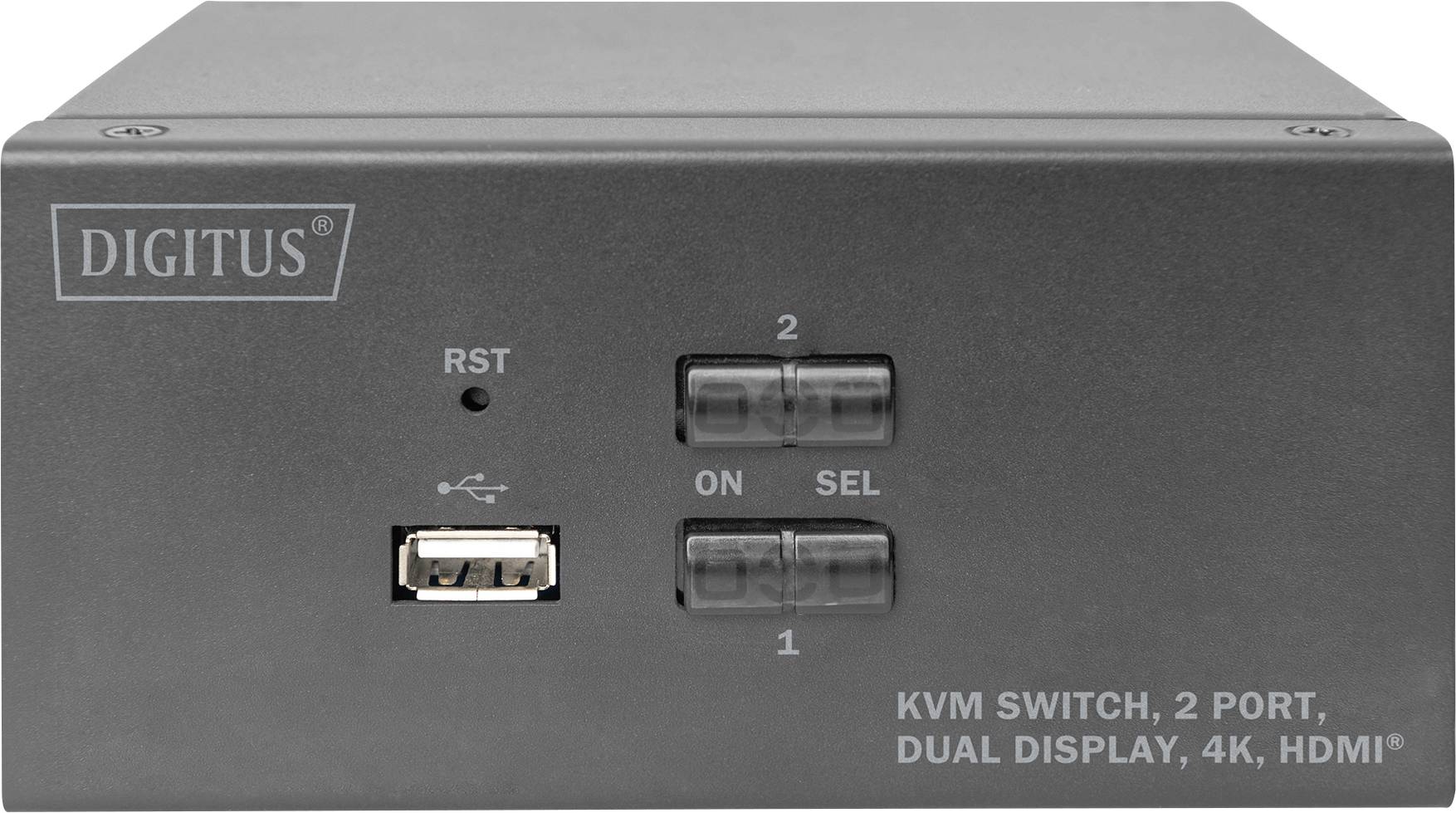 Digitus DS-12860 2+1 Port KVM-Umschalter HDMI Fernbedienung, Tastatur 3840 x 2160 Pixel
