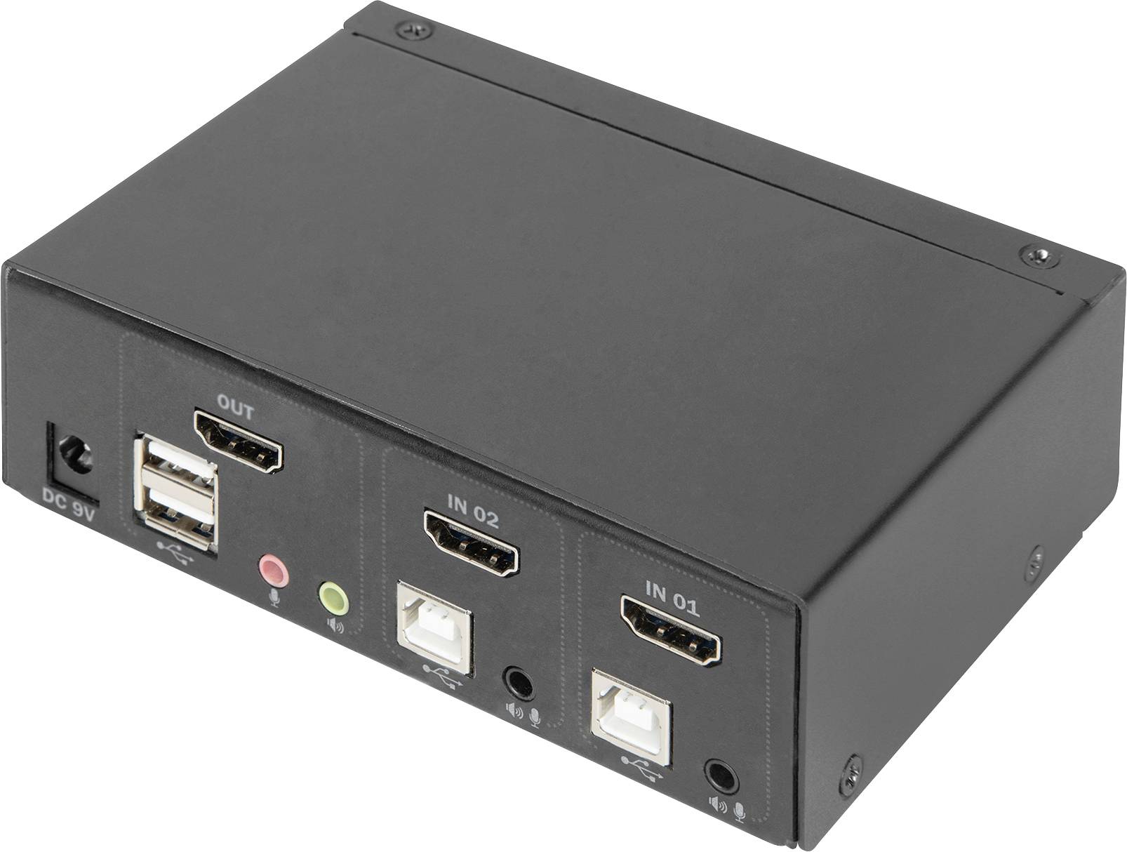 Digitus DS-12870 2+1 Port KVM-Umschalter HDMI Fernbedienung, Tastatur 3840 x 2160 Pixel