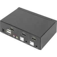Digitus DS-12870 2+1 Port KVM-Umschalter HDMI Fernbedienung, Tastatur 3840 x 2160 Pixel Digitus DS-12870 2+1 Port KVM-Umschalter HDMI Fernbedienung, Tastatur 3840 x 2160 Pixel