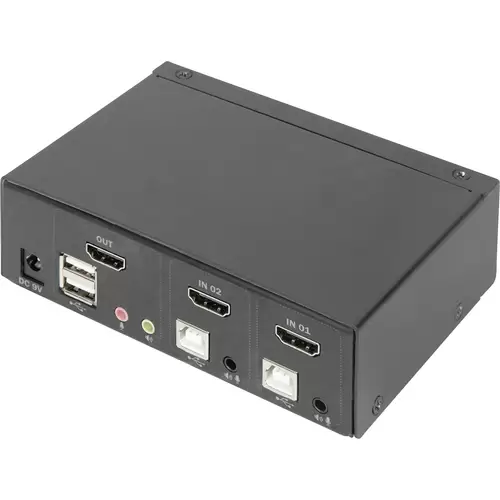 Digitus DS-12870 2+1 Port KVM-Umschalter HDMI Fernbedienung, Tastatur 3840 x 2160 Pixel Digitus DS-12870 2+1 Port KVM-Umschalter HDMI Fernbedienung, Tastatur 3840 x 2160 Pixel
