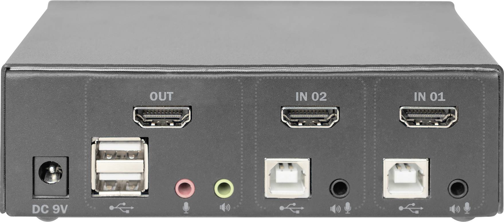 Digitus DS-12870 2+1 Port KVM-Umschalter HDMI Fernbedienung, Tastatur 3840 x 2160 Pixel
