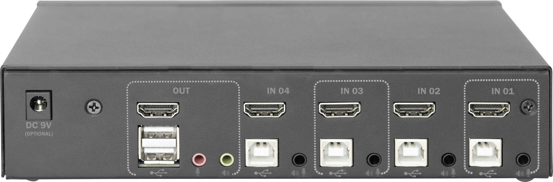 Digitus DS-12880 4+1 Port KVM-Umschalter HDMI 3840 x 2160 Pixel