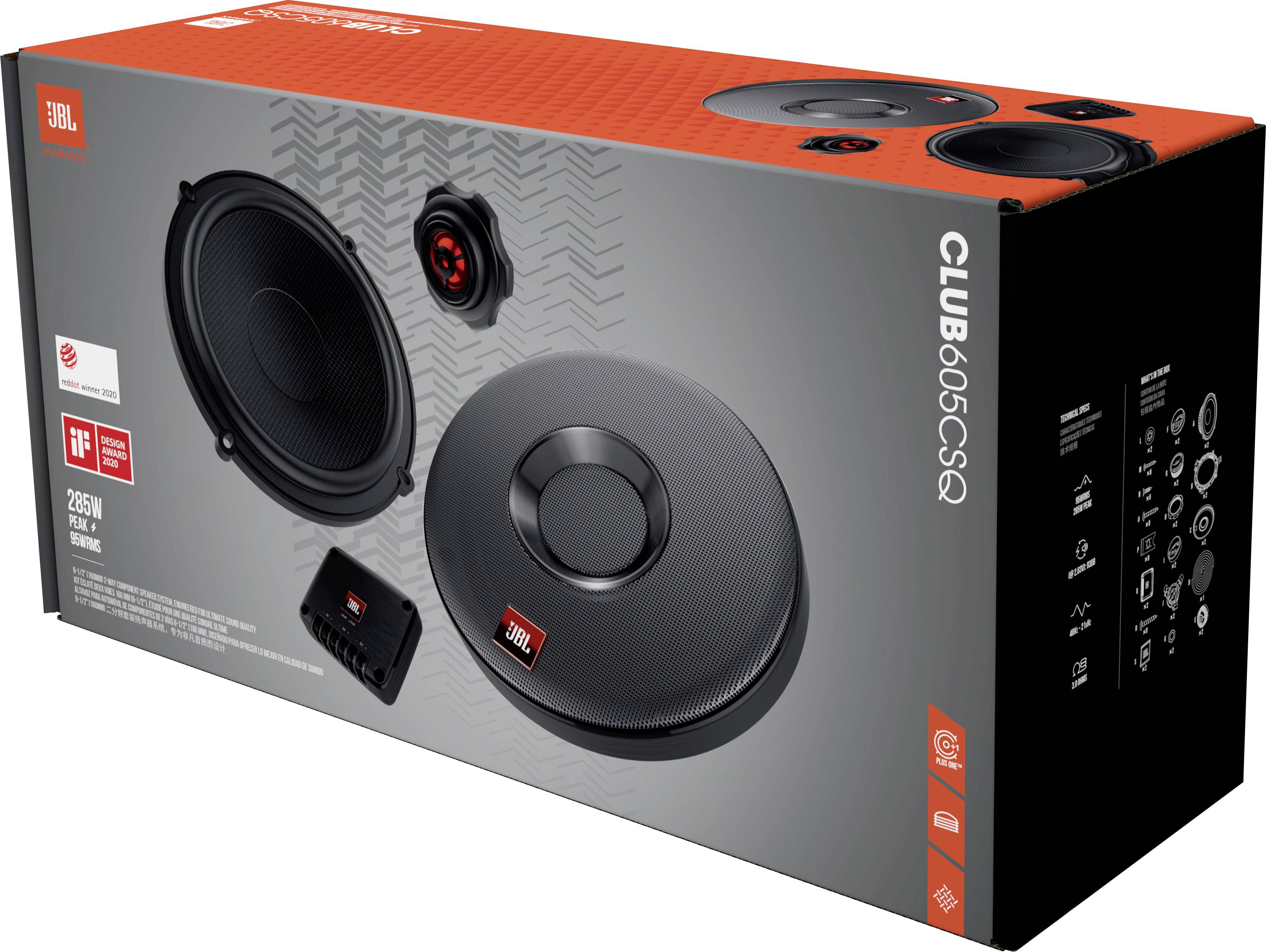 JBL 605CSQ 2-Wege Set Einbau-Lautsprecher 285 W Inhalt: 1 Set