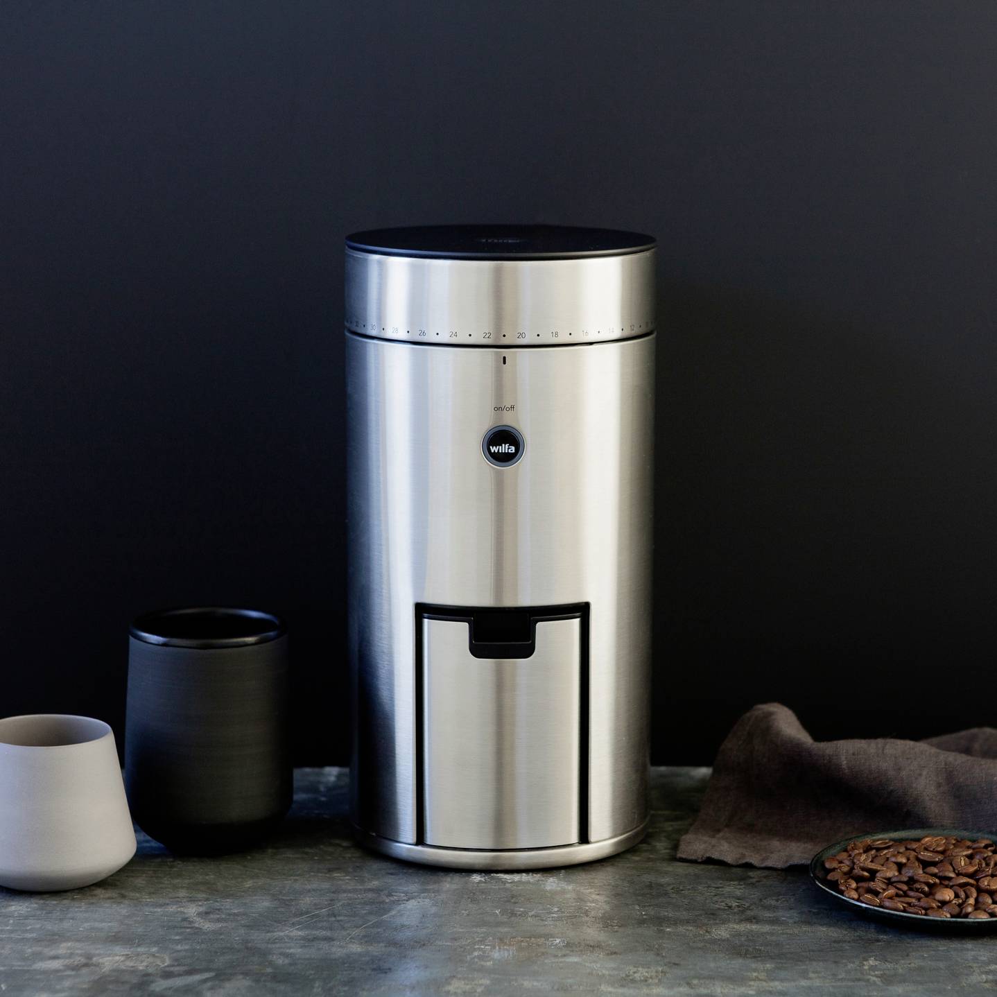 Wilfa WSFB-100S 605775 Kaffeemühle Silber Edelstahl-Scheibenmahlwerk