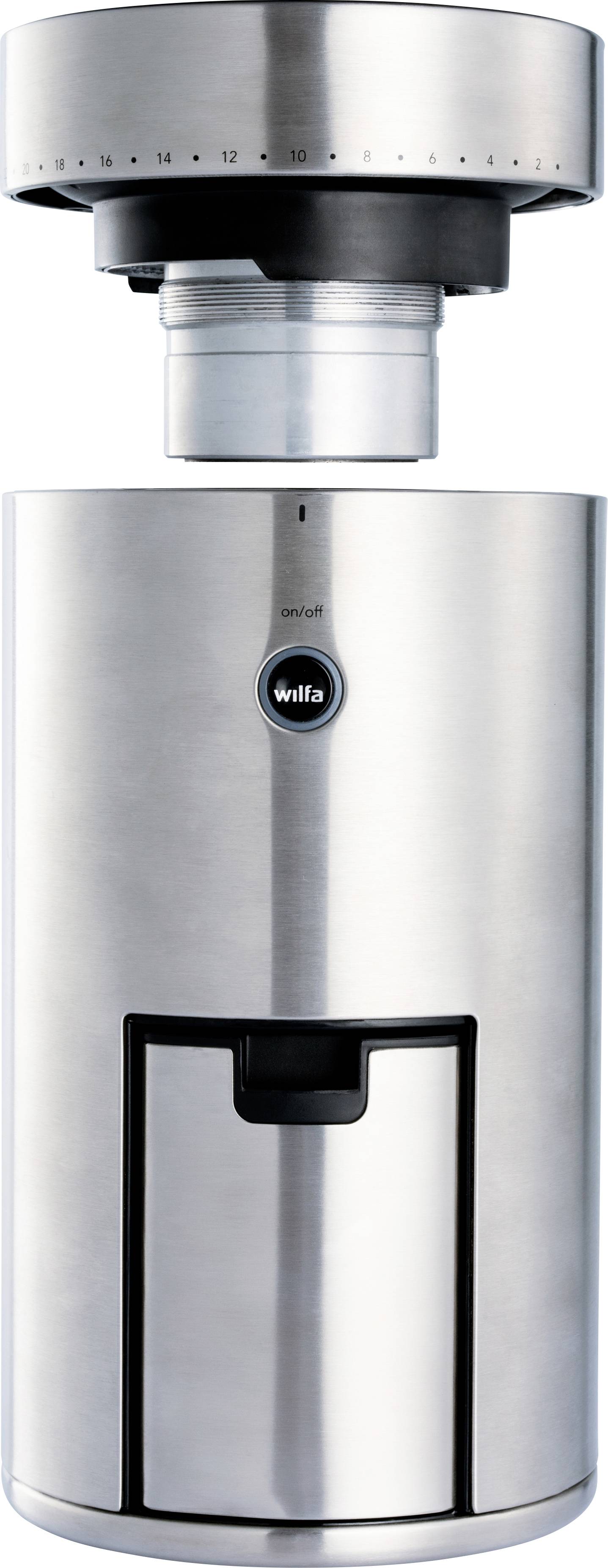 Wilfa WSFB-100S 605775 Kaffeemühle Silber Edelstahl-Scheibenmahlwerk