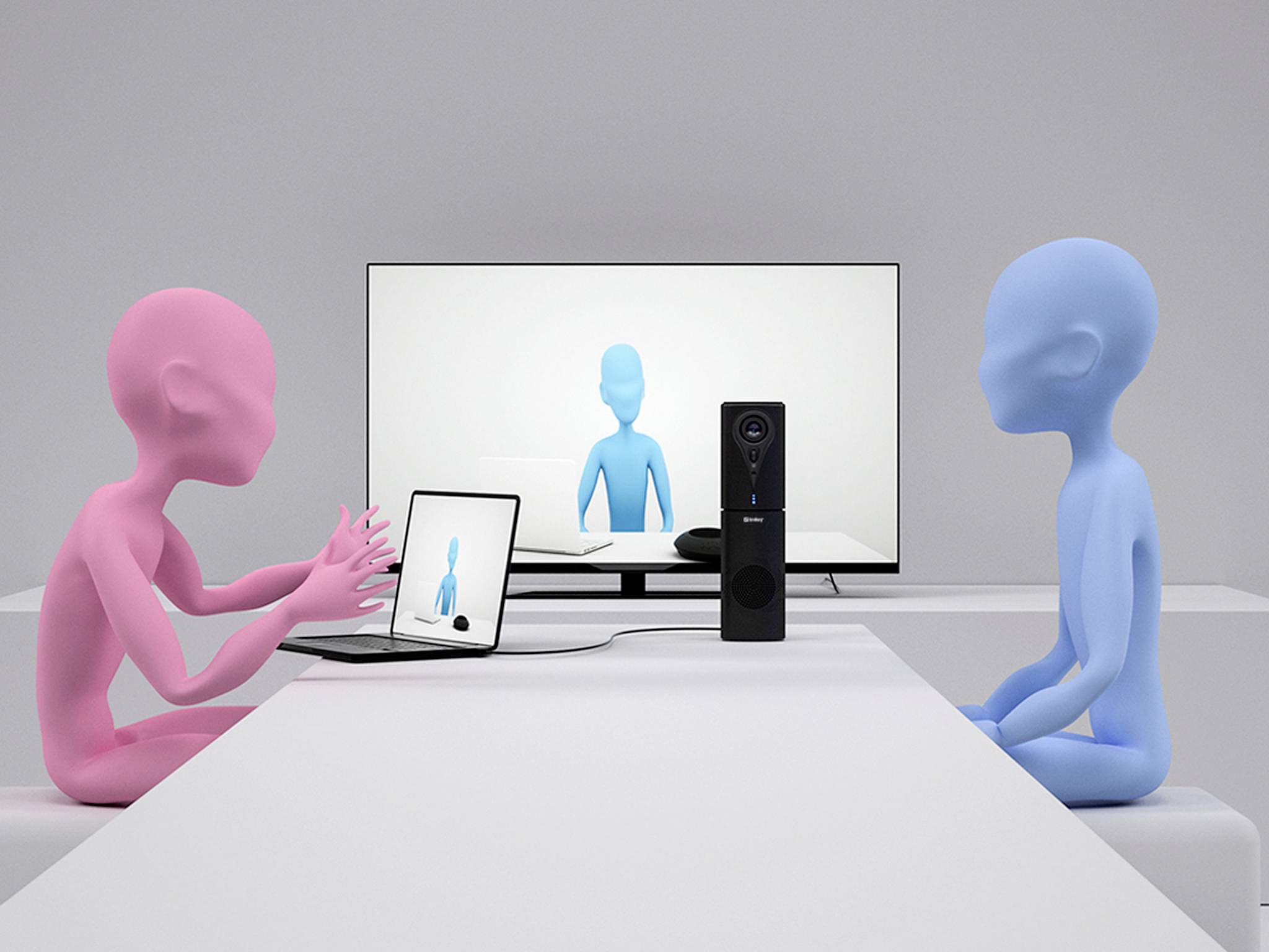 Sandberg All-in-1 ConfCam 1080P Remote Full HD-Webcam 1920 x 1080 Pixel Standfuß