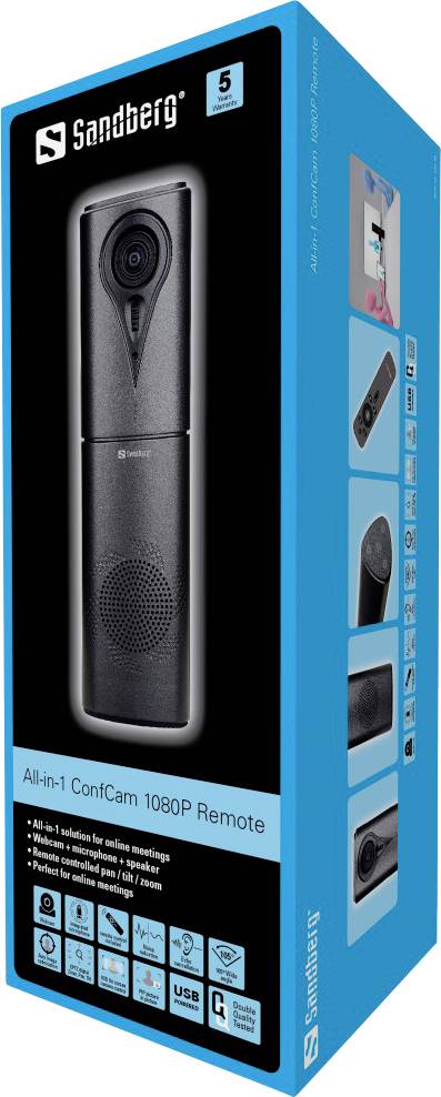 Sandberg All-in-1 ConfCam 1080P Remote Full HD-Webcam 1920 x 1080 Pixel Standfuß