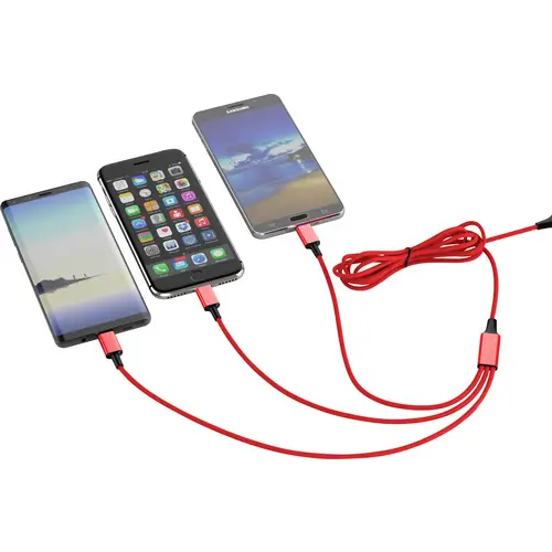 Smrter USB-Ladekabel USB 2.0 USB-A Stecker, USB-C® Stecker, Apple Lightning Stecker, USB-Micro-B Stecker 1.20m Rot Smrter USB-Ladekabel USB 2.0 USB-A Stecker, USB-C® Stecker, Apple Lightning Stecker, USB-Micro-B Stecker 1.20m Rot