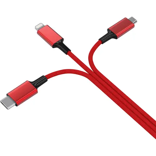 Smrter USB-Ladekabel USB 2.0 USB-A Stecker, USB-C® Stecker, Apple Lightning Stecker, USB-Micro-B Stecker 1.20m Rot Smrter USB-Ladekabel USB 2.0 USB-A Stecker, USB-C® Stecker, Apple Lightning Stecker, USB-Micro-B Stecker 1.20m Rot
