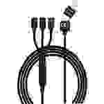 Smrter Câble de charge USB USB 2.0 USB-A mâle, USB-C® mâle, Connecteur Lightning , USB-Micro-B mâle 1.20 m noir