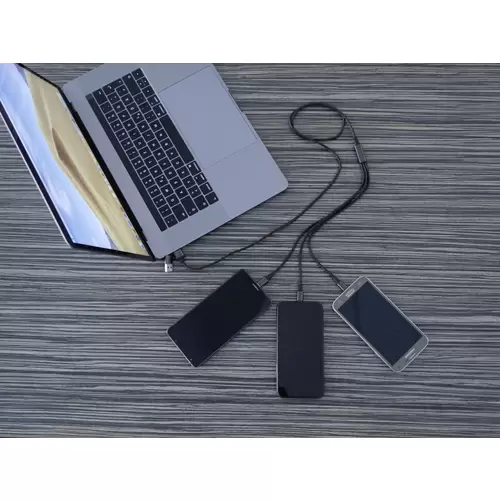 Smrter USB-Ladekabel USB 2.0 USB-A Stecker, USB-C® Stecker, Apple Lightning Stecker, USB-Micro-B Stecker 1.20m Schwarz Smrter USB-Ladekabel USB 2.0 USB-A Stecker, USB-C® Stecker, Apple Lightning Stecker, USB-Micro-B Stecker 1.20m Schwarz