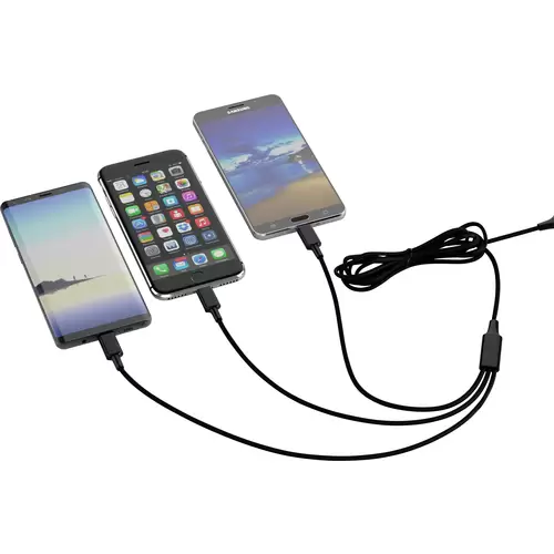 Smrter USB-Ladekabel USB 2.0 USB-A Stecker, USB-C® Stecker, Apple Lightning Stecker, USB-Micro-B Stecker 1.20m Schwarz Smrter USB-Ladekabel USB 2.0 USB-A Stecker, USB-C® Stecker, Apple Lightning Stecker, USB-Micro-B Stecker 1.20m Schwarz