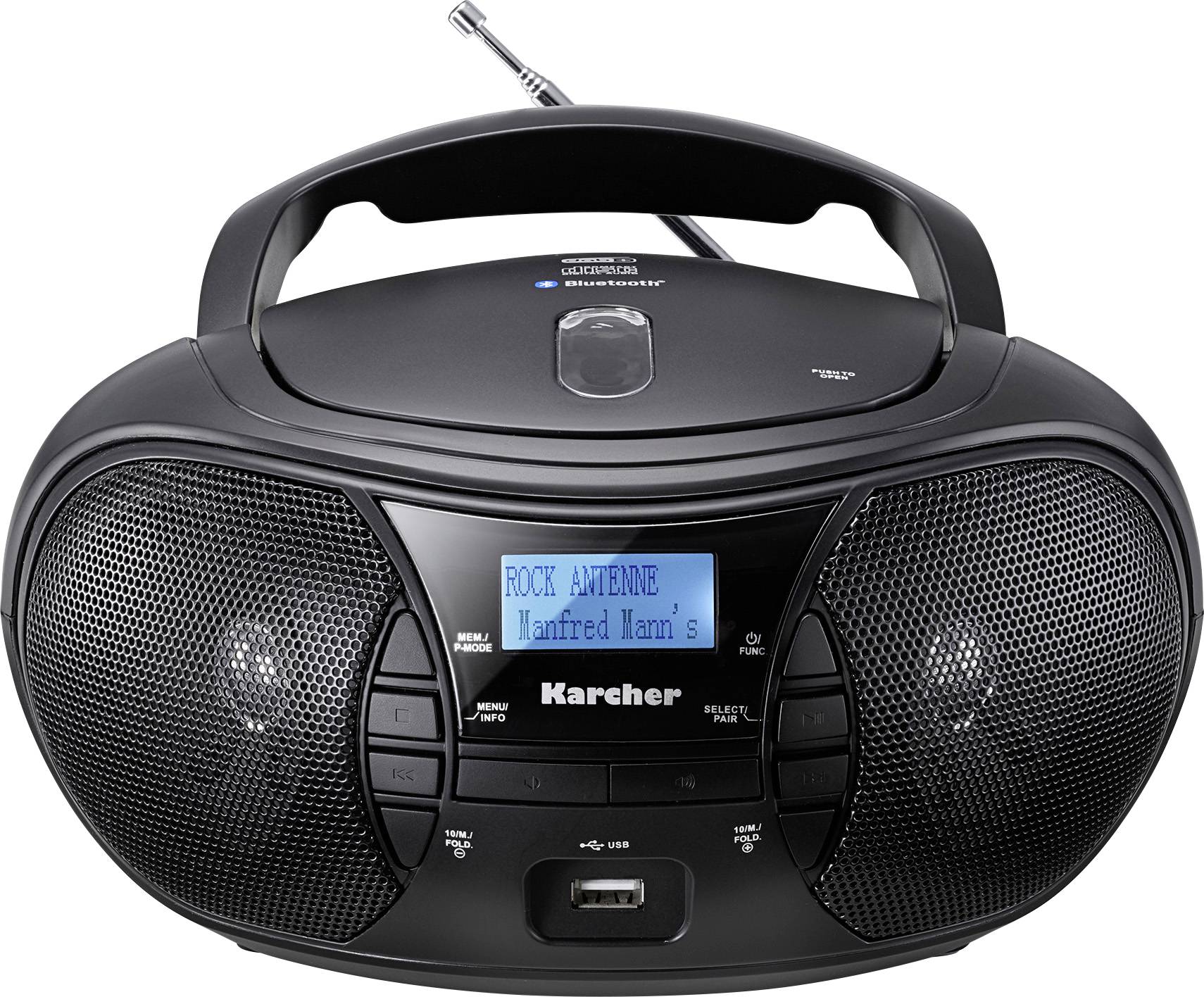 Karcher RR 5028D CD-Radio DAB+, UKW Bluetooth®, USB, AUX Schwarz