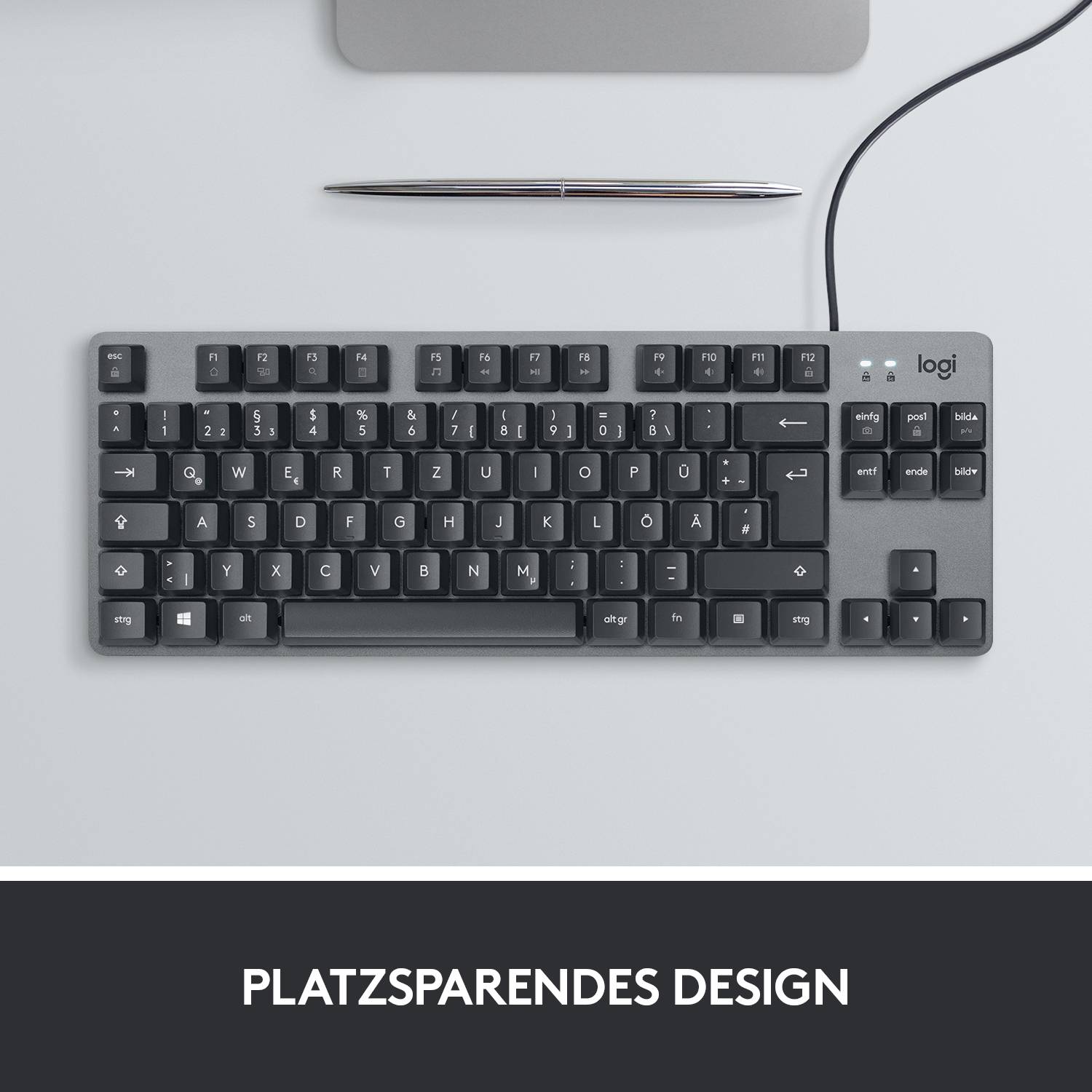 Logitech K835 TKL Kabelgebunden Gaming-Tastatur Switch: Blue Deutsch, QWERTZ